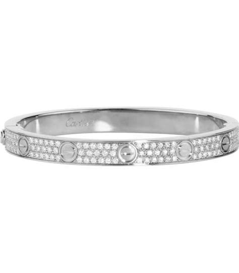 cartier bracelet diamond silver|cartier full diamond bracelet.